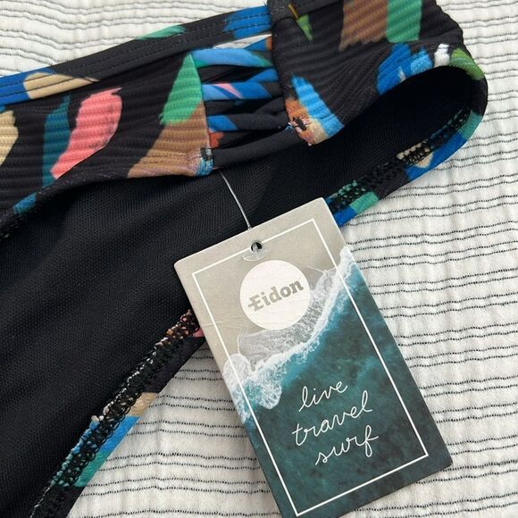 NWT EIDON Women's Standard Updated Low Rider Mid Rise Bikini Bottom Side Knot S - Picture 4 of 11